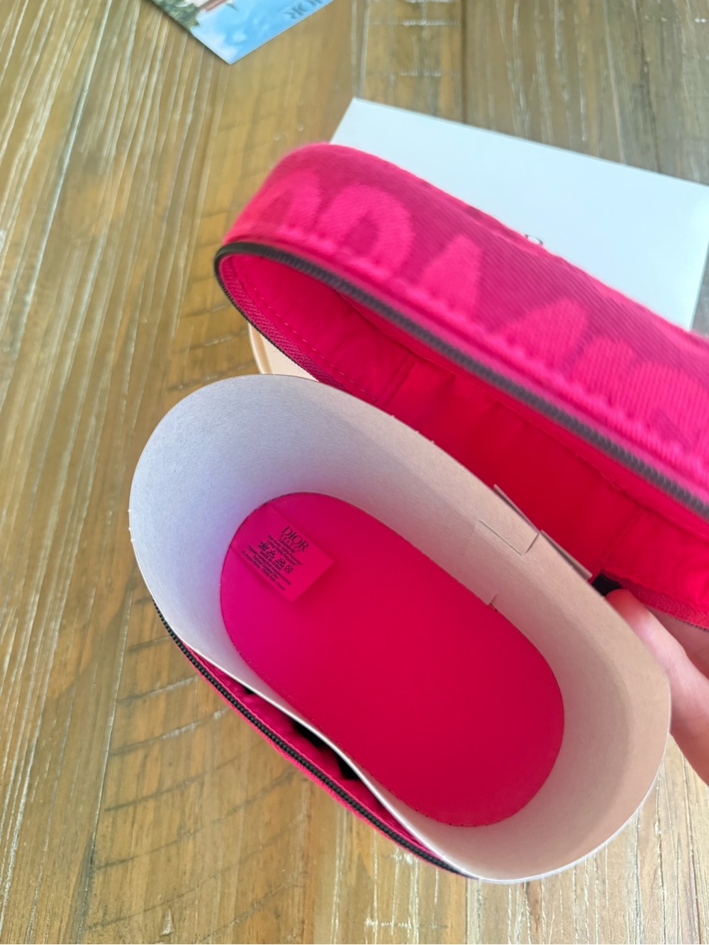 Dior Hot Pink Logo Jacquard Vanity Case - Picture 4 of 4